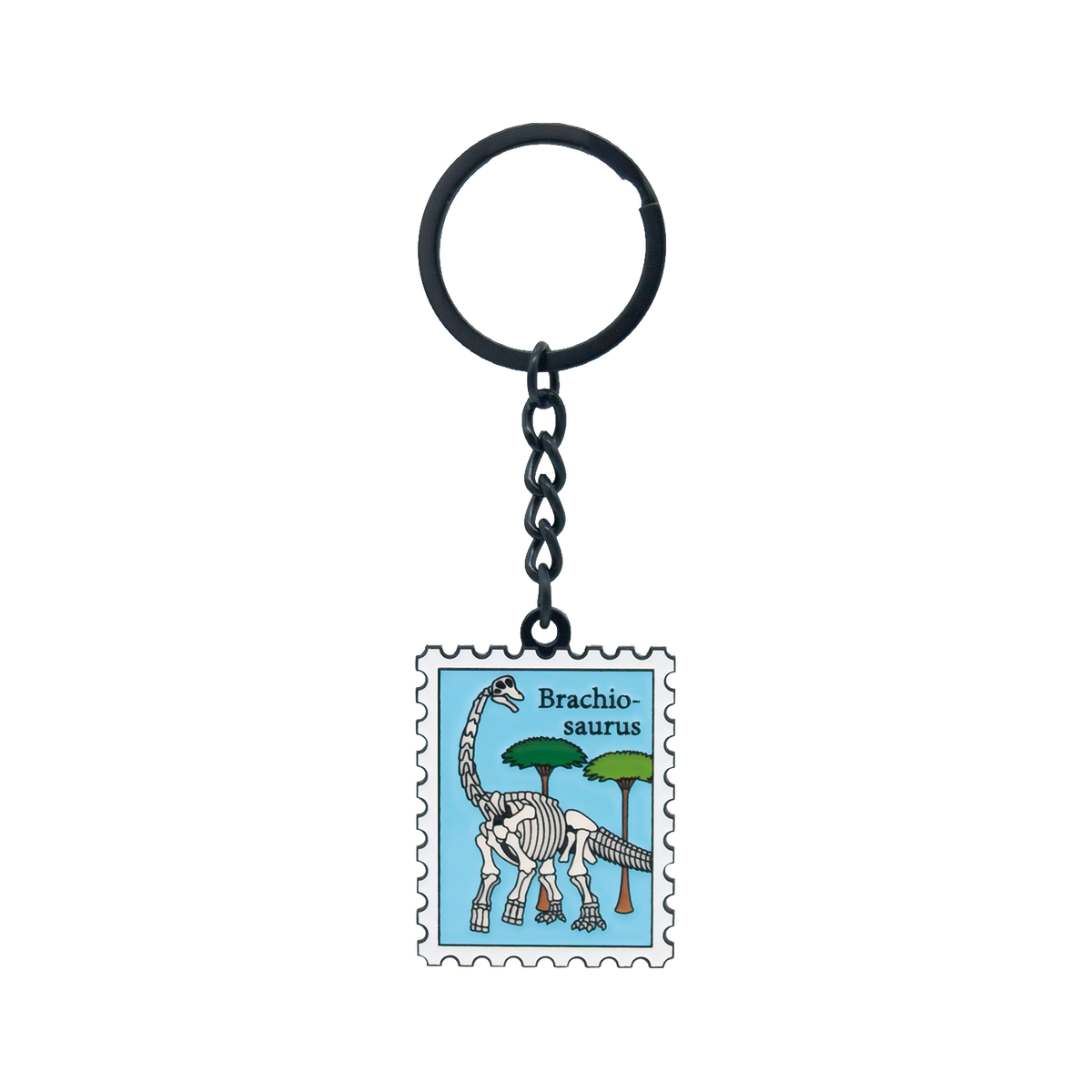 恐竜 切手型キーホルダー【全10柄】ブラキオサウルス