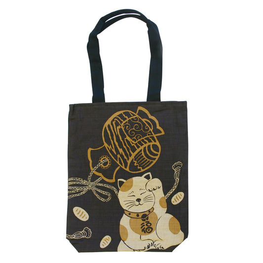 開運亭 縁起トートバッグ 福招き猫