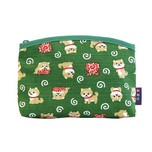 和布日和 底ハギポーチ 豆柴のおつかい 緑