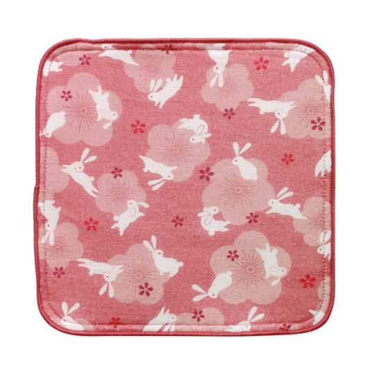 和心 手のひらサイズのタオルはんかち うめうさぎ