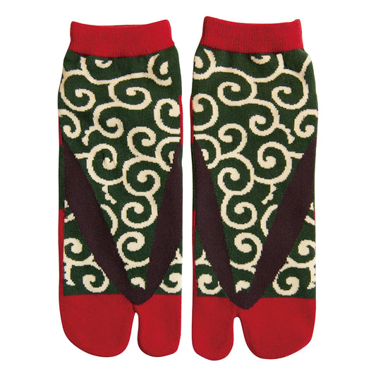 和心 足袋ソックス スニーカー丈 メンズ 草履唐草