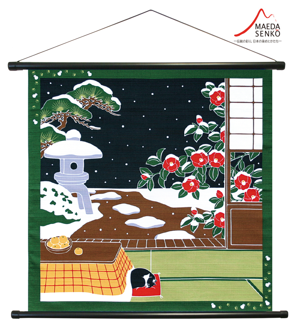 たまのお散歩 タペストリー 椿