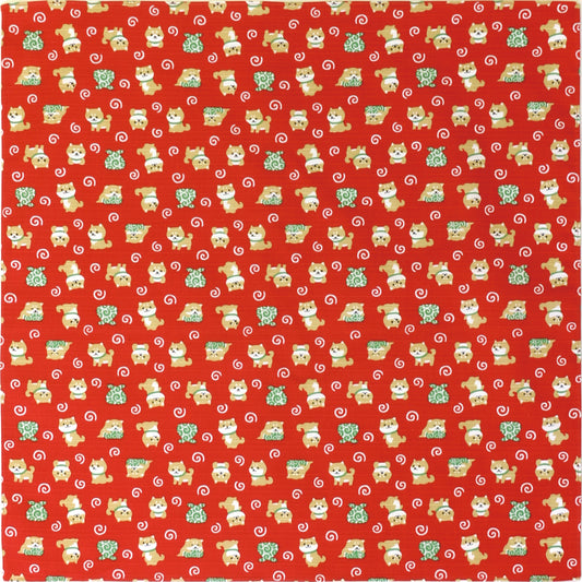 和布日和 小風呂敷 豆柴のおつかい 赤