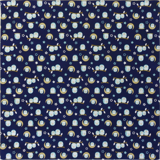 和布日和 小風呂敷 月夜のふくろう 紺