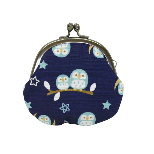 和布日和 2.5丸小銭入れ 月夜のふくろう 紺