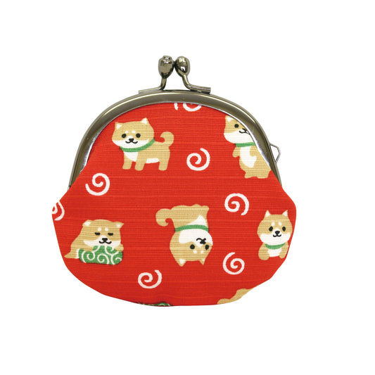 和布日和 2.5丸小銭入れ 豆柴のおつかい 赤