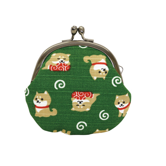 和布日和 2.5丸小銭入れ 豆柴のおつかい 緑