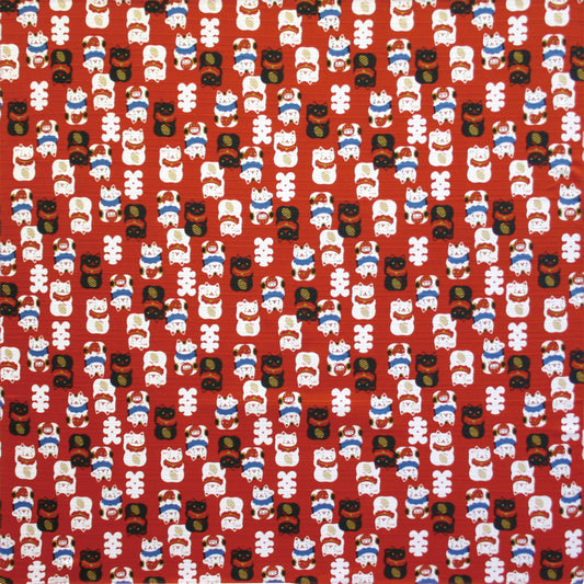 和布日和 小風呂敷 招き猫 赤