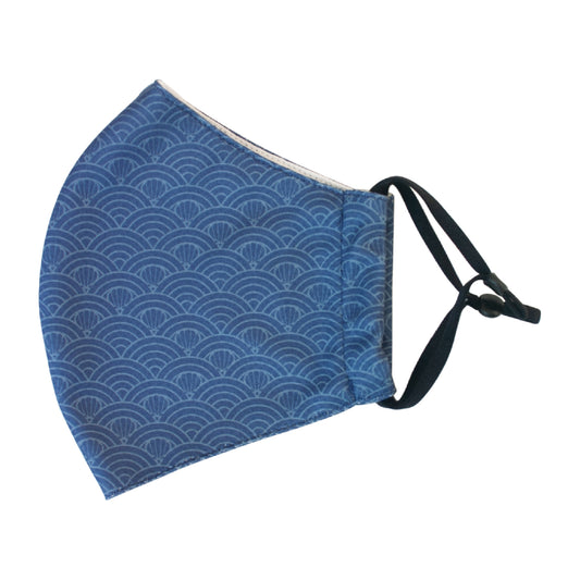 和心 ひんやりマスク 大人用 青貝波