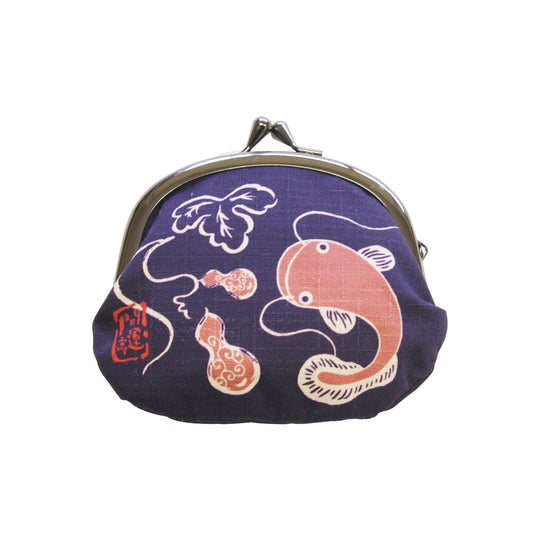 開運亭 縁起3.3寸小銭入れ 厄除け鯰