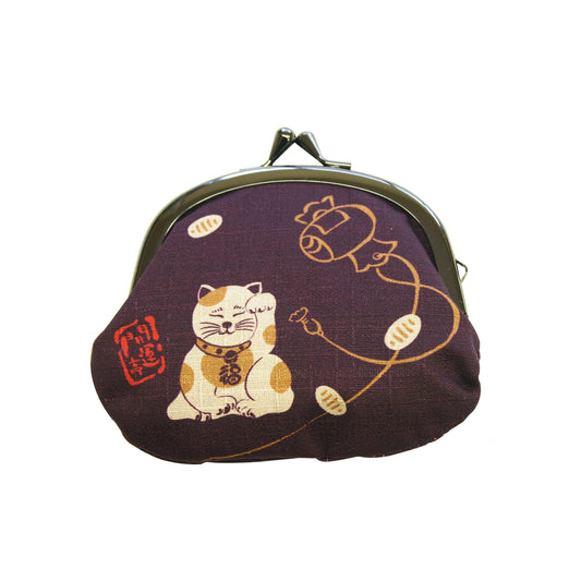 開運亭 縁起3.3寸小銭入れ 福招き猫
