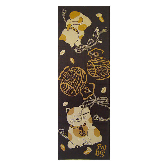 開運亭 縁起てぬぐい 福招き猫