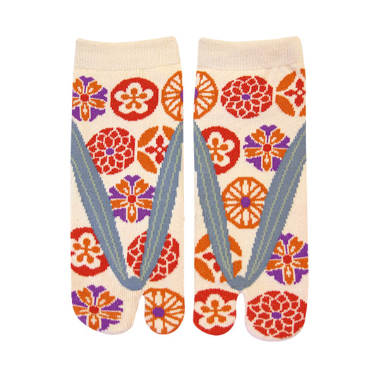 和心 足袋ソックス スニーカー丈 レディース 草履花紋並