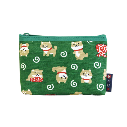 和布日和 F付カードケース 豆柴のおつかい 緑