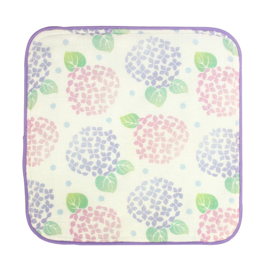 和心 手のひらサイズのタオルはんかち あじさい