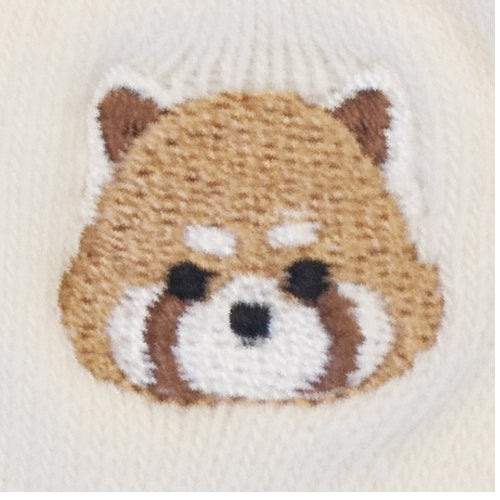 和布日和 刺繍3Pソックス キッズ れっさーぱんだ