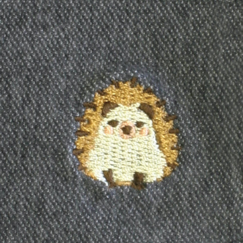 和心 デニム刺繍マスク 大人用 はりねずみ