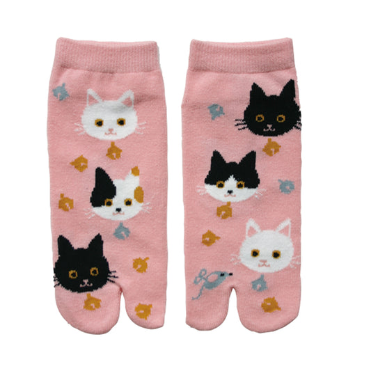 和心 足袋ソックス スニーカー丈 レディース 猫ネコ