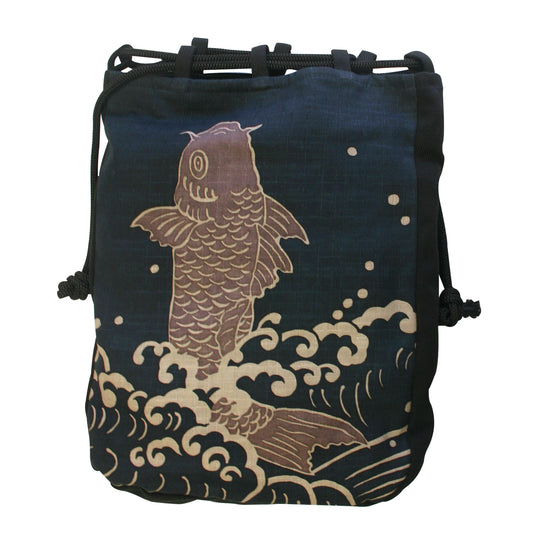 開運亭 縁起通しマチ巾着(大) 夫婦鯉