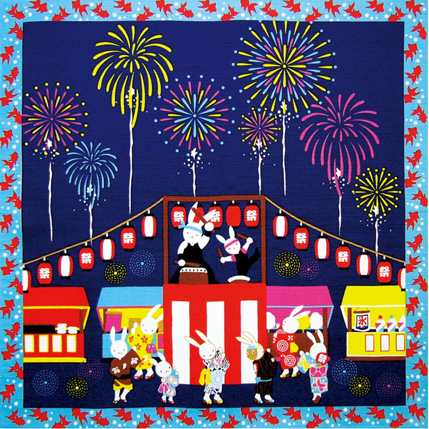 四季彩布 小風呂敷 盆踊り(8月)