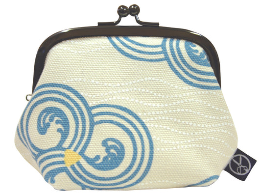 五色帆布堂 和柄シリーズ がま口(3.5寸) 波丸