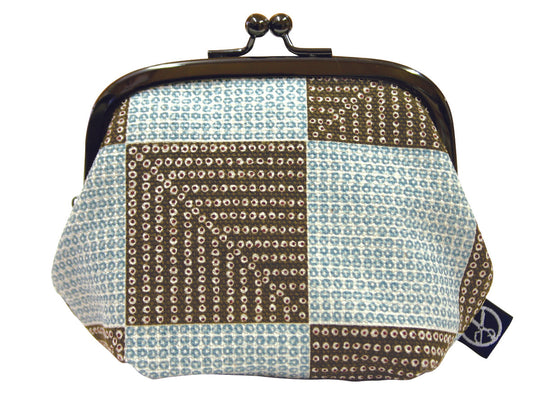 五色帆布堂 和柄シリーズ がま口(3.5寸) 市松疋田