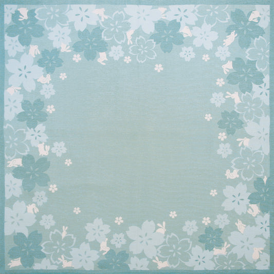 やさしいがーぜのあぶらとりはんかち さくら兎 ブルー