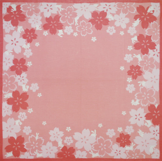 やさしいがーぜのあぶらとりはんかち さくら兎 ピンク