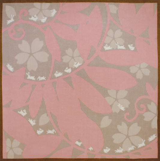 やさしいがーぜのあぶらとりはんかち つた兎 ピンク