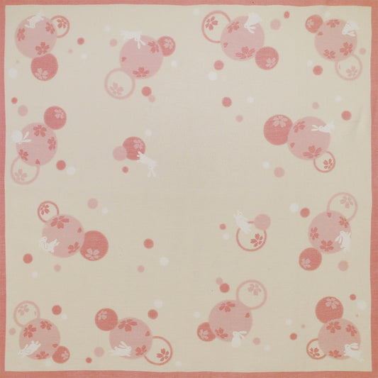 やさしいがーぜのあぶらとりはんかち しゃぼん兎 ピンク