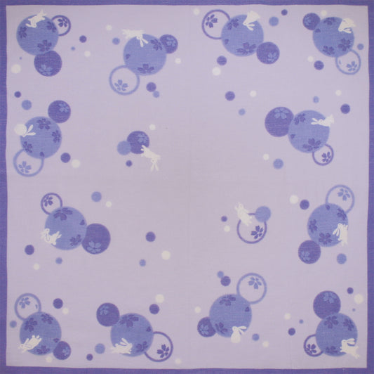 やさしいがーぜのあぶらとりはんかち しゃぼん兎 ムラサキ