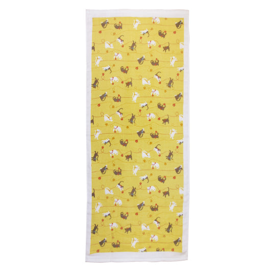 和心 てぬぐいたおる ねこ 黄