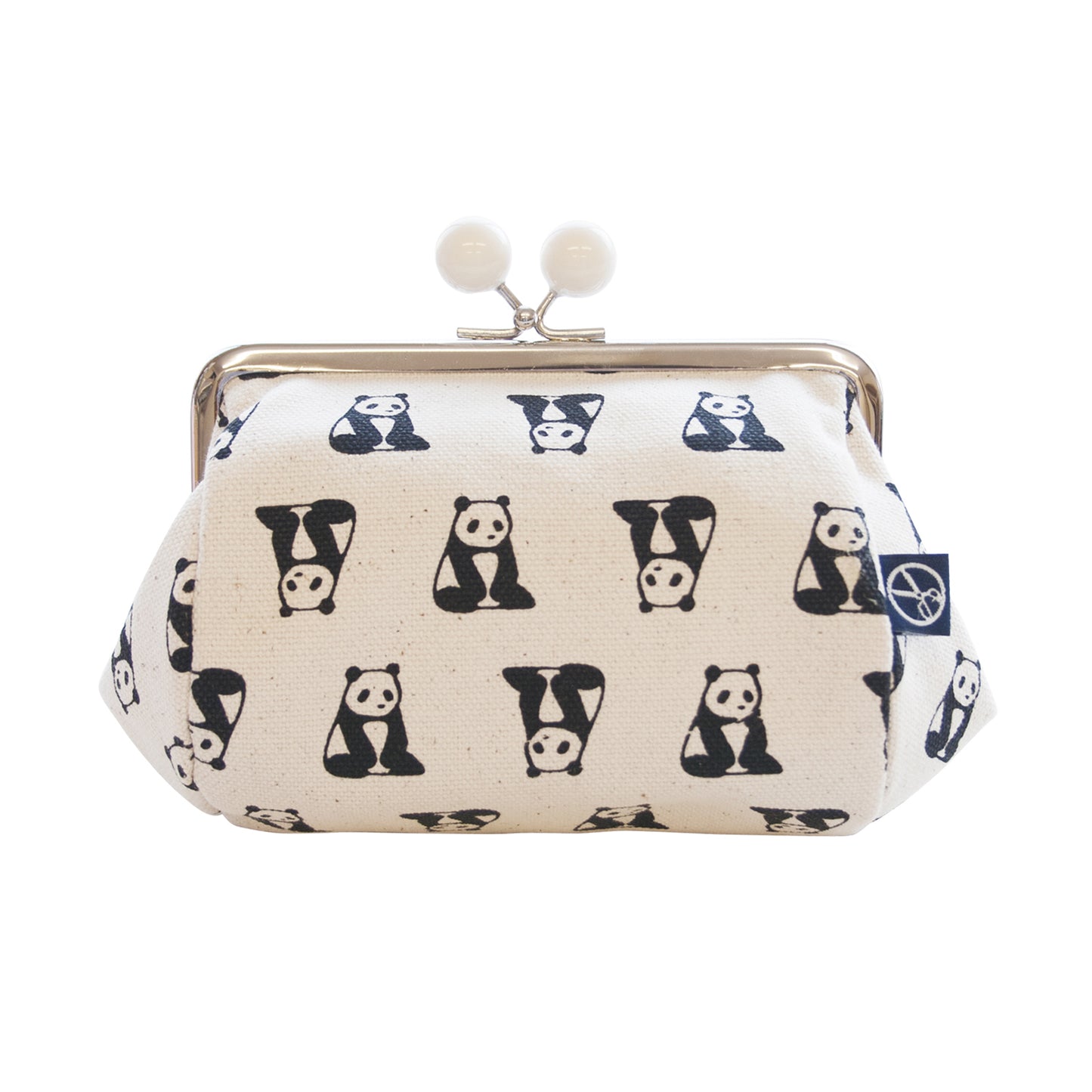 五色帆布堂 動物シリーズ 口金たわらポーチ パンダ