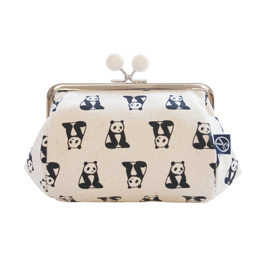 五色帆布堂 動物シリーズ 口金たわらポーチ パンダ