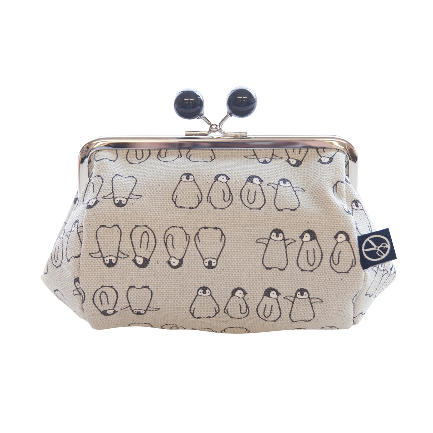 五色帆布堂 動物シリーズ 口金たわらポーチ ペンギン