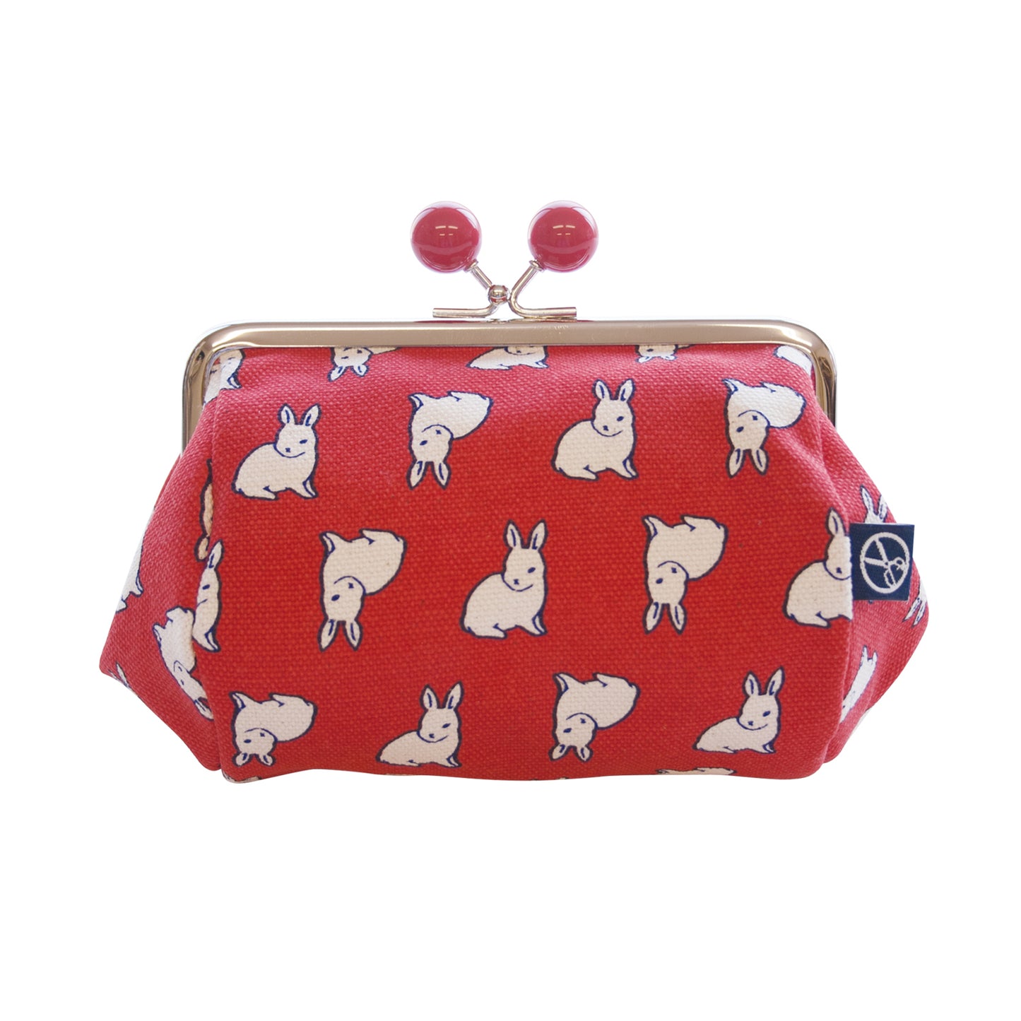 五色帆布堂 動物シリーズ 口金たわらポーチ ウサギ