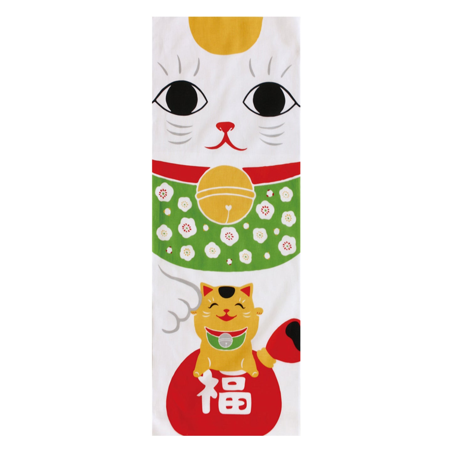 大和絵 手ぬぐい 招き親子(招き猫)