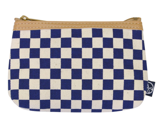 五色帆布堂 藍色シリーズ マチ付カードケース 藍市松