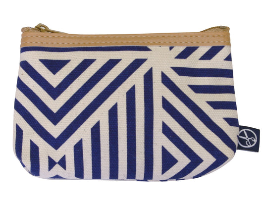 五色帆布堂 藍色シリーズ マチ付カードケース 三角縞