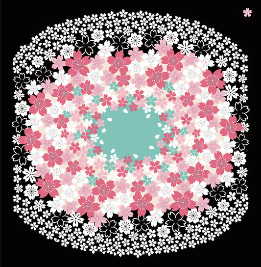 花衣 大風呂敷(三巾) 桜 黒
