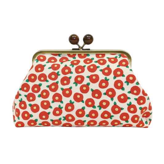 五色帆布堂 和の花シリーズ 5寸台形口金ポーチ 豆椿