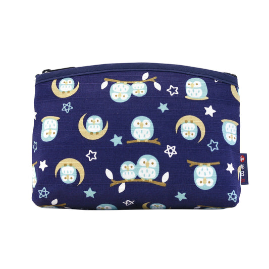 和布日和 底ハギポーチ 月夜のふくろう 紺