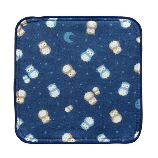 和心 手のひらサイズのタオルはんかち ふくろう