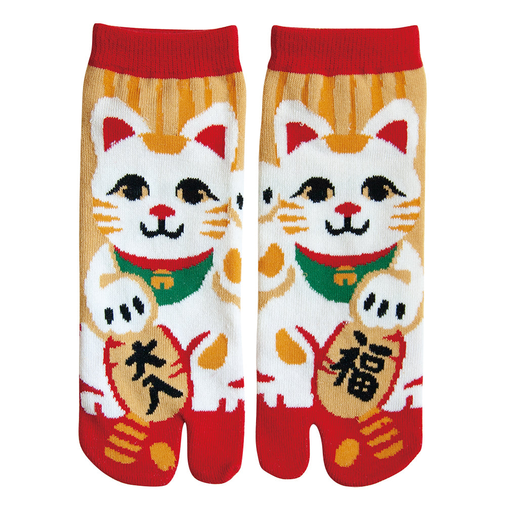 和心 足袋ソックス スニーカー丈 レディース 招き猫