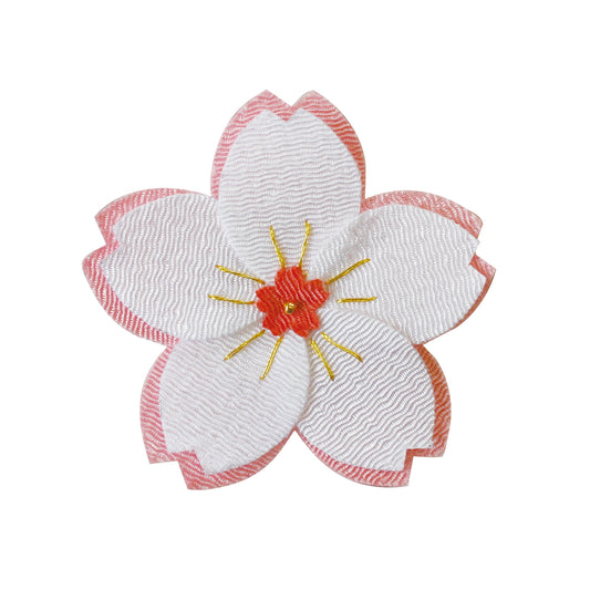 和心 ちりめんマグネット さくら 白