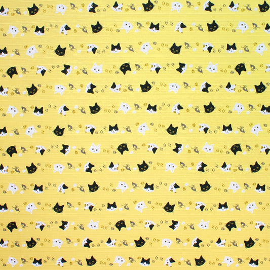 和布日和 小風呂敷 猫ネコ 黄