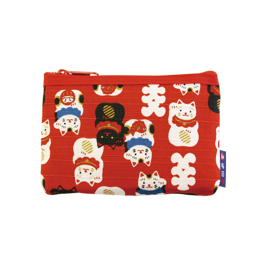 和布日和 F付カードケース 招き猫 赤