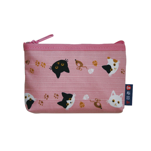 和布日和 F付カードケース 猫ネコ ピンク