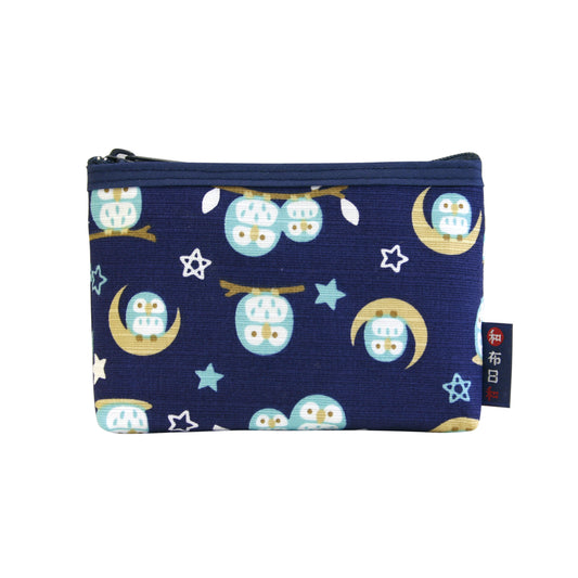 和布日和 F付カードケース 月夜のふくろう 紺
