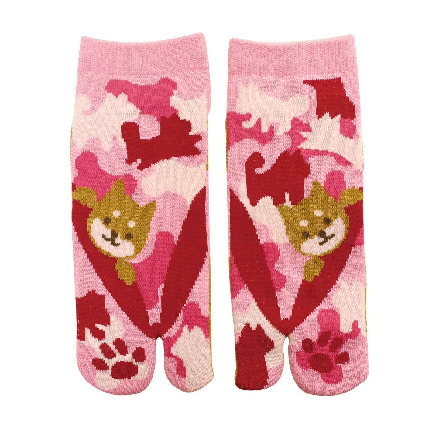 和心 足袋ソックス スニーカー丈 レディース 草履迷彩柴犬PK